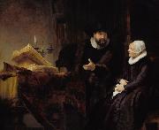 REMBRANDT Harmenszoon van Rijn, Double Portrait of the Mennonite Preacher Cornelis Claesz Anslo and his Wife Aeltje Gerritser.Schouten (mk33)